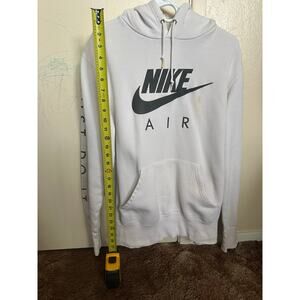 Nike Air Hoodie White Pullover Sweatshirt Men’s Size L Logo Front Pocket
